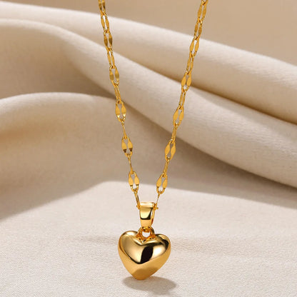 Love Heart Necklace for Women 2025 New Trendy Lip Chain Simple Pendant Necklace Jewelry Gift