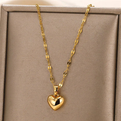 Love Heart Necklace for Women 2025 New Trendy Lip Chain Simple Pendant Necklace Jewelry Gift