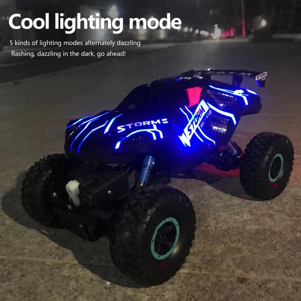 4WD RC Drift Car with Music Led Lights 2.4G Gesture Radio Remote Control Spray Stunt Car 360° Rotating Climbing Car Toys Gift