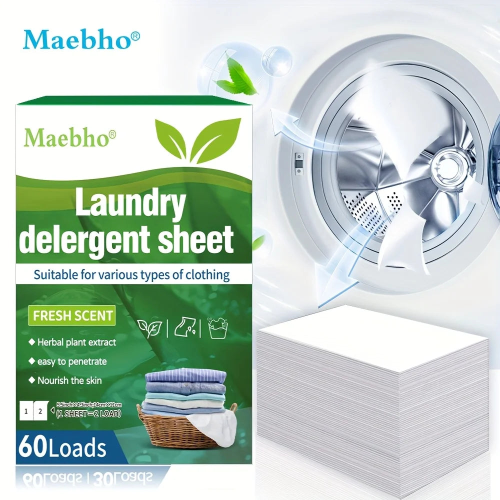 Boxed 30 Pcs Laundry Tablets Concentrated Washing Powder Laundry Machine Clothing Strong Cleaning Sheets Detergent,Fresh Scent
