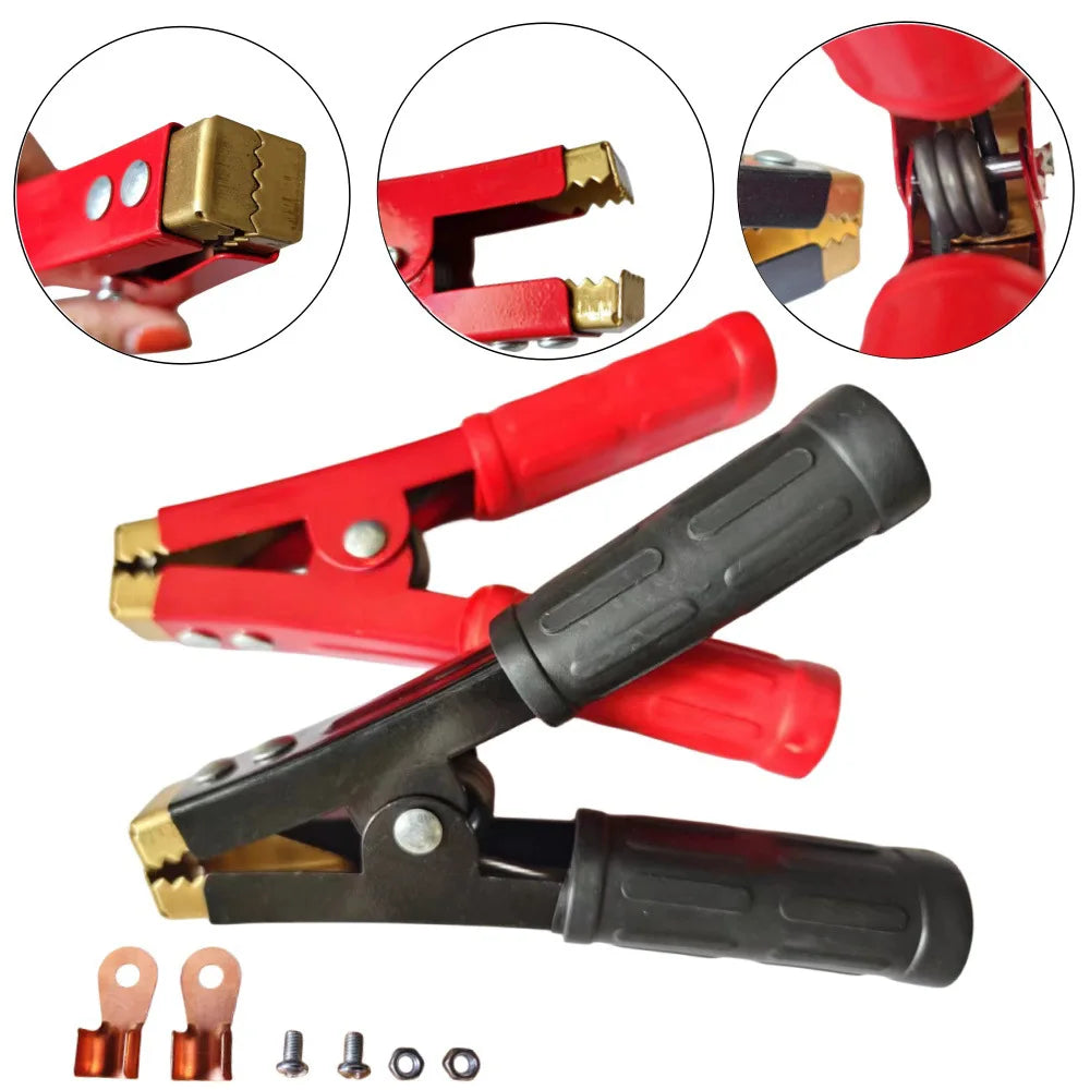 2Pcs 500-1000Amp Heavy Duty Copper Alligator Clips Terminal Test Electrical Battery Crocodile Clamp for Jumper Cables Boost
