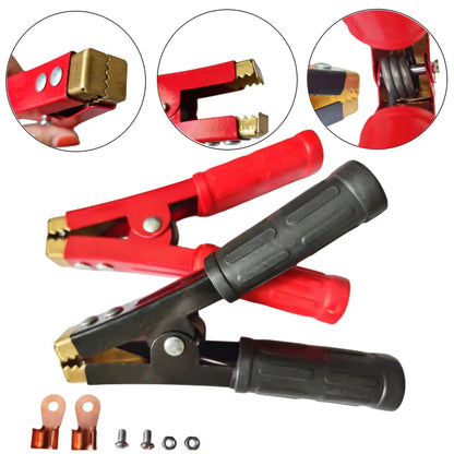 2Pcs 500-1000Amp Heavy Duty Copper Alligator Clips Terminal Test Electrical Battery Crocodile Clamp for Jumper Cables Boost