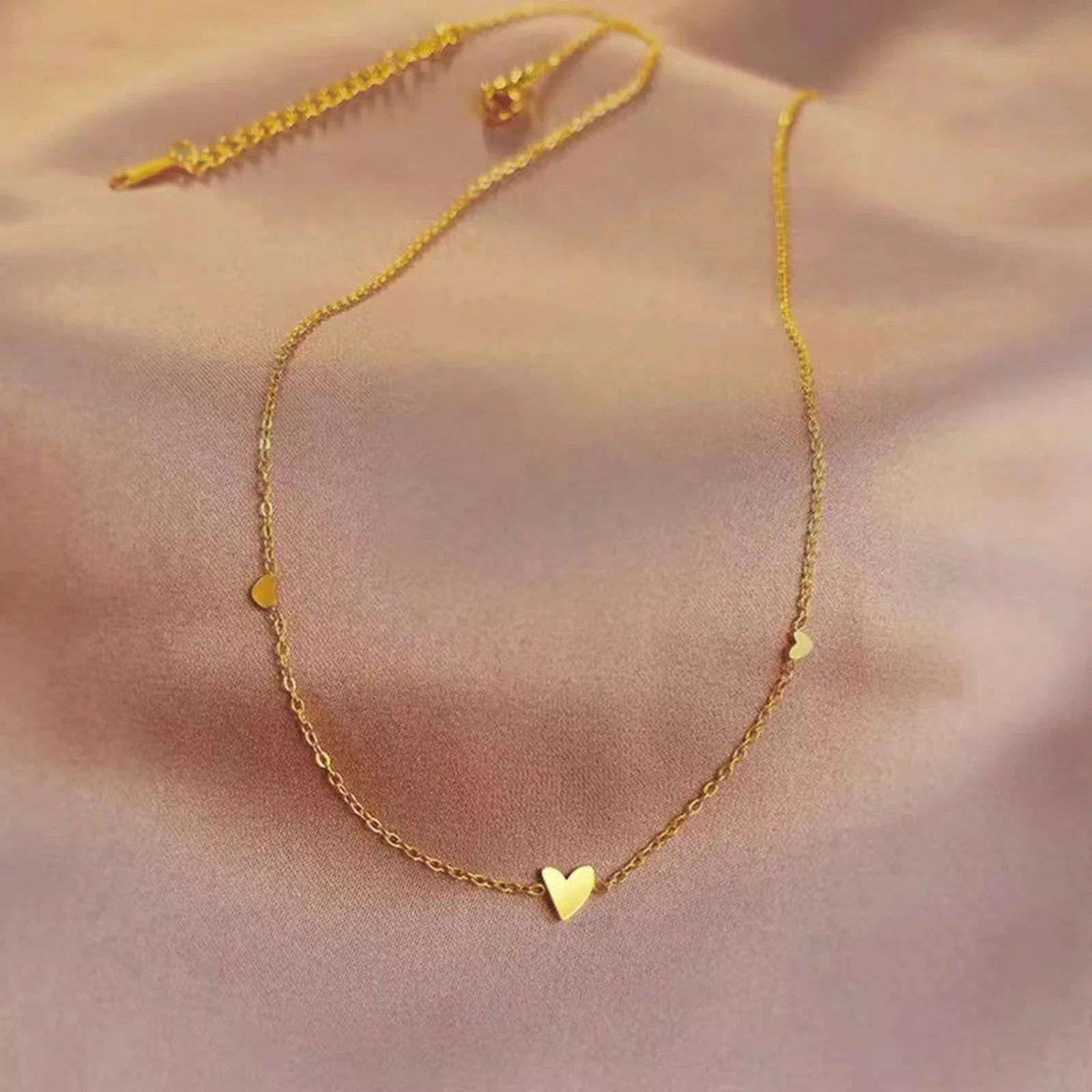 316L Stainless Steel Mini Heart Clavicle Chain Choker Necklace Women Chain Necklace Simple Jewelry